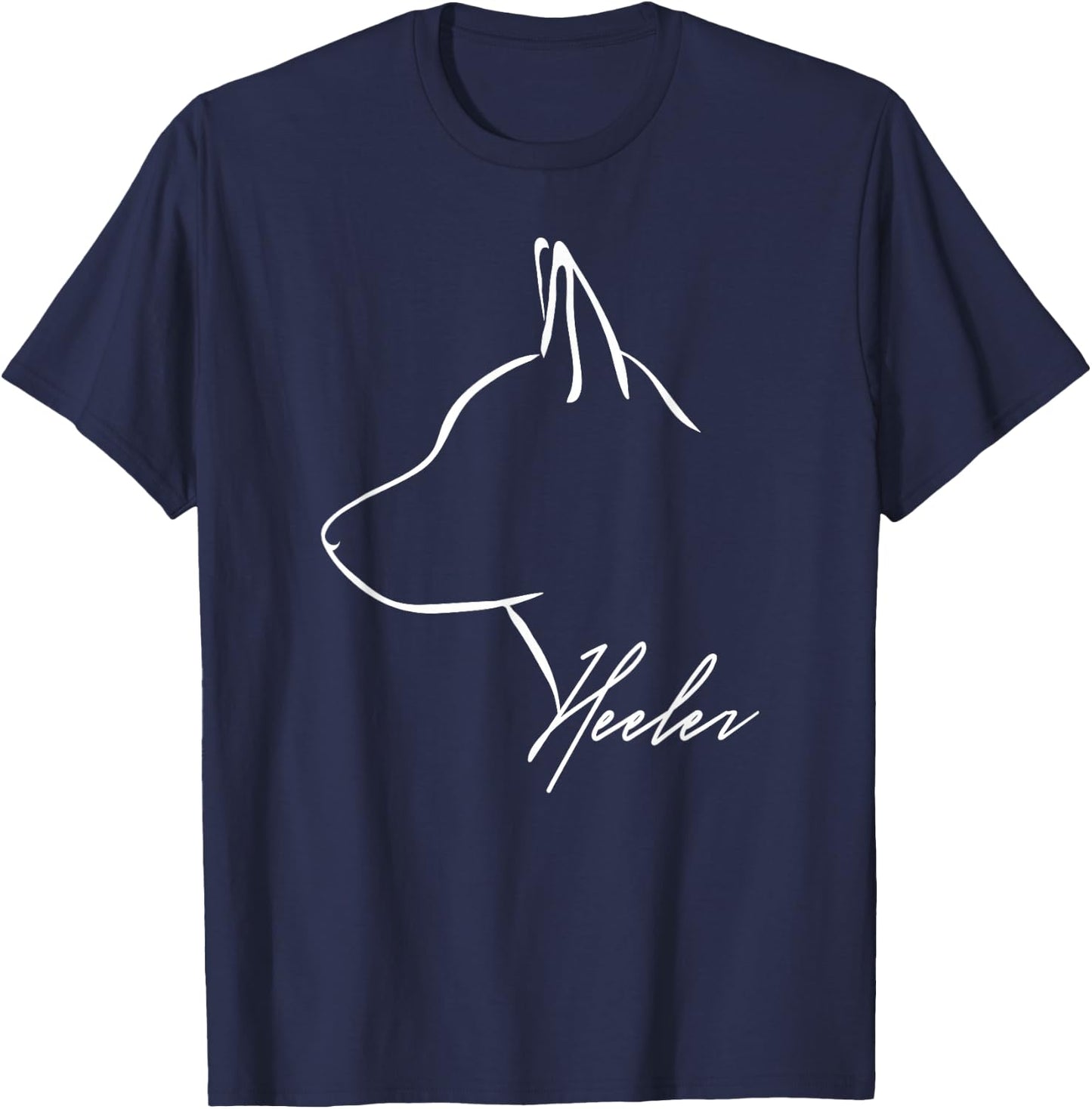 Blue Heeler Cattle Dog Profile Dog Lover Gift Dog T-Shirt - T-Shirt | Navy