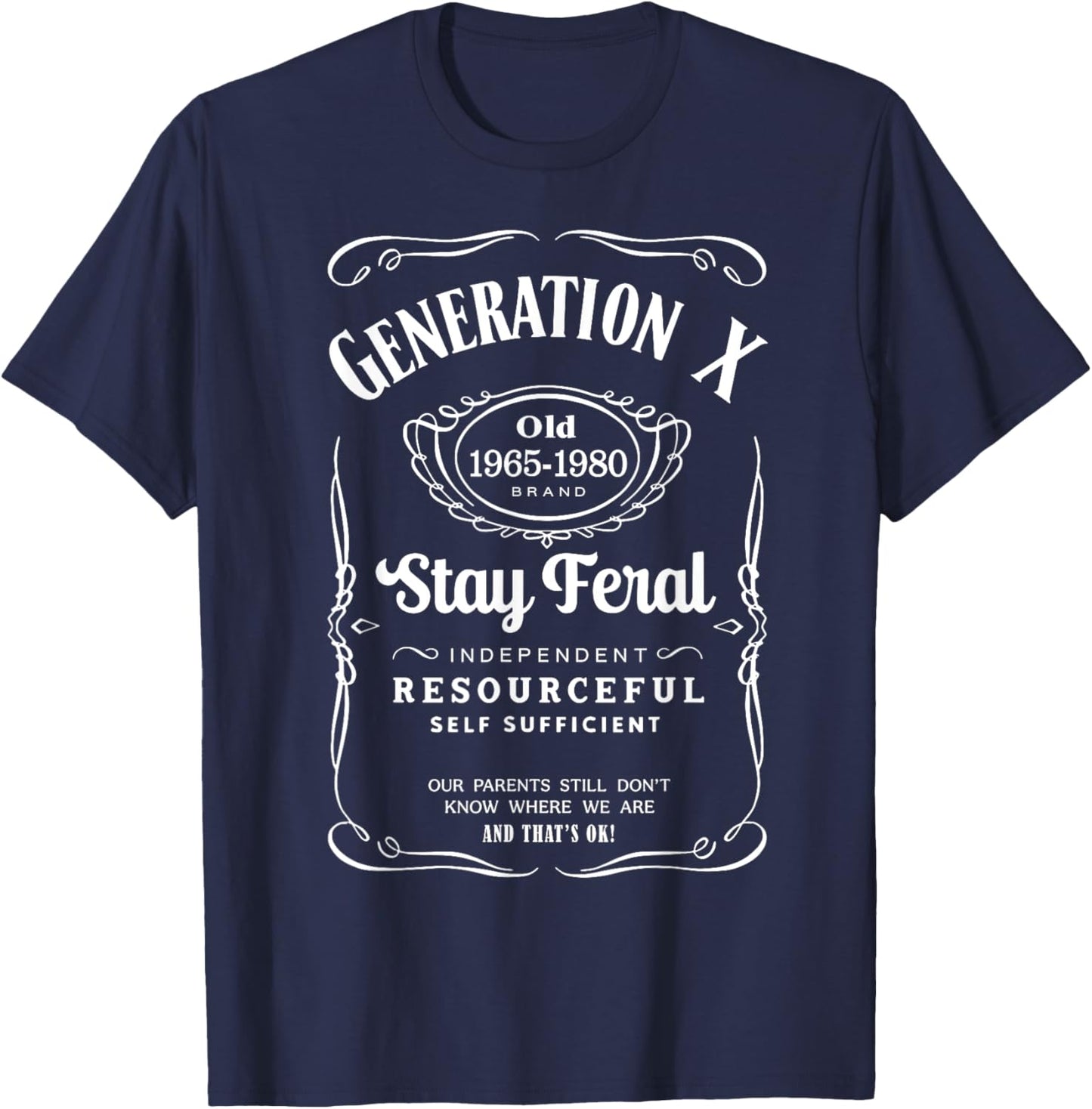 Generation X Stay Feral T-Shirt - T-Shirt | Navy