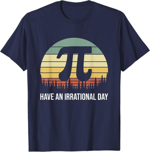 Irrational Pi Day Retro Science Math Equation Teacher Nerd T-Shirt - T-Shirt | Navy