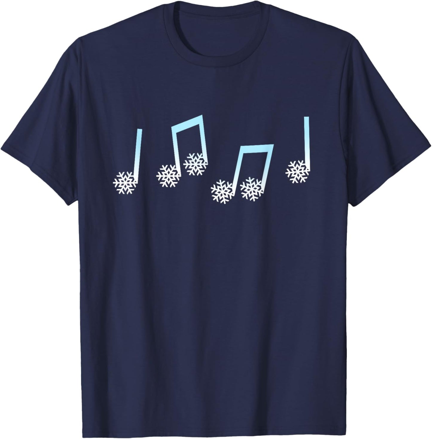 Music Note Snowflakes Winter Music Teacher Christmas Outfit T-Shirt - T-Shirt | Navy