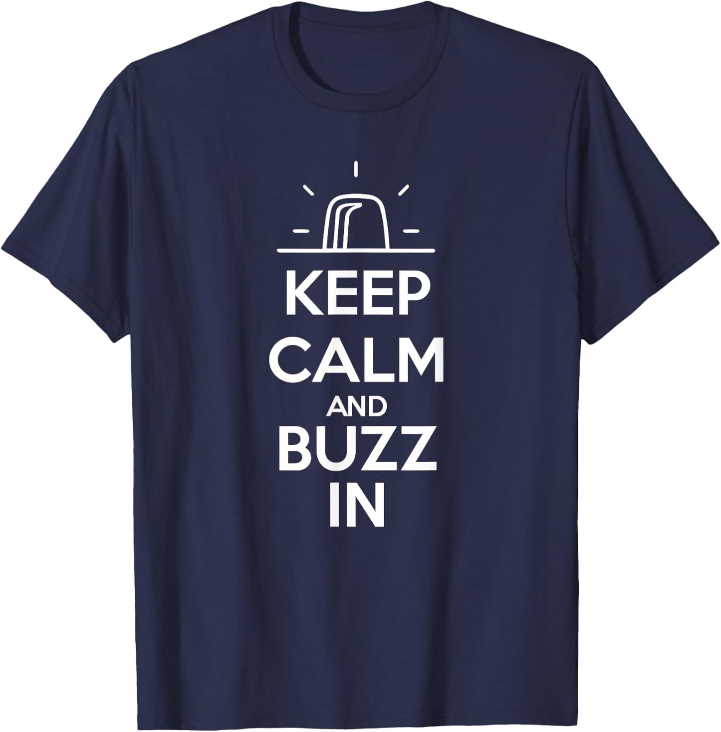 Keep Calm and Buzz In Clever Quiz Bowl T-Shirt - T-Shirt | Navy
