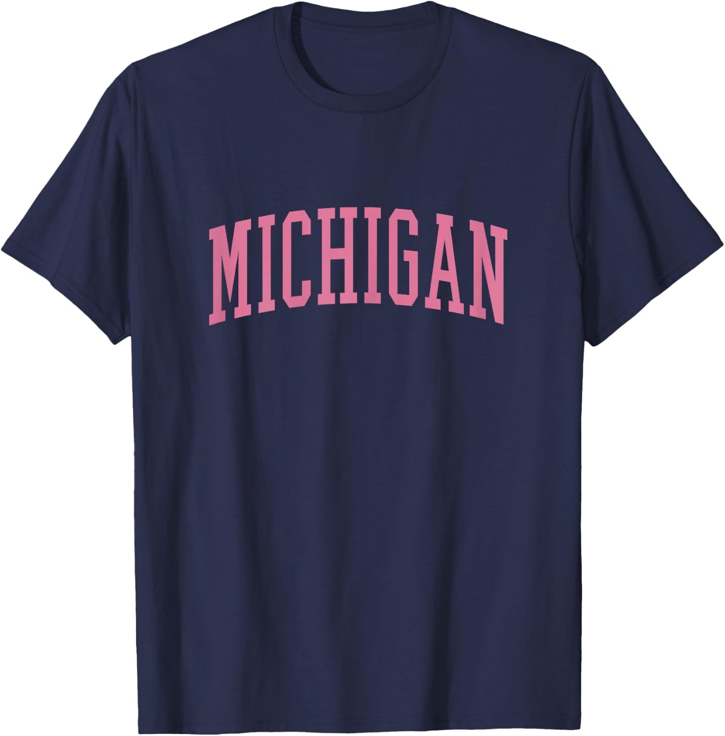 Cute Trendy Pink Michigan T-Shirt - T-Shirt | Navy