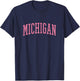 Cute Trendy Pink Michigan T-Shirt - T-Shirt | Navy