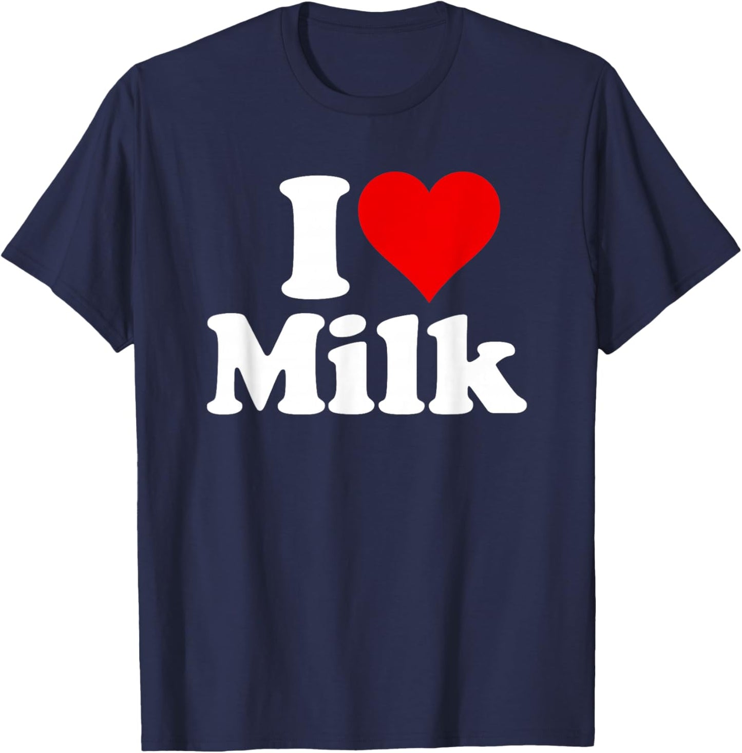 I Love Heart Milk T-Shirt - T-Shirt | Navy