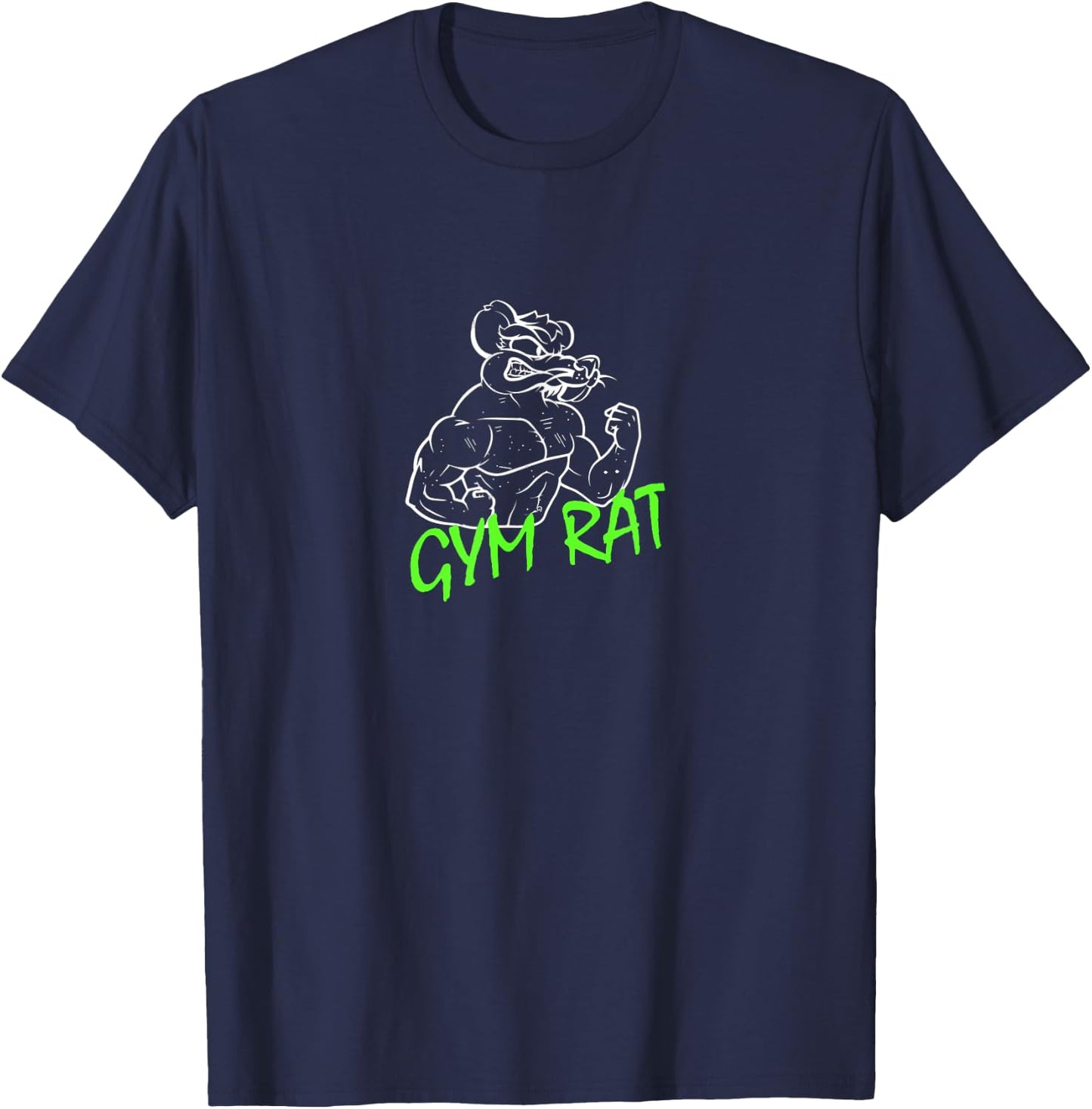 GYM RAT Men's Black Gym Rat , Classic Fit, Short Sleeve, Small T-Shirt - T-Shirt | Navy