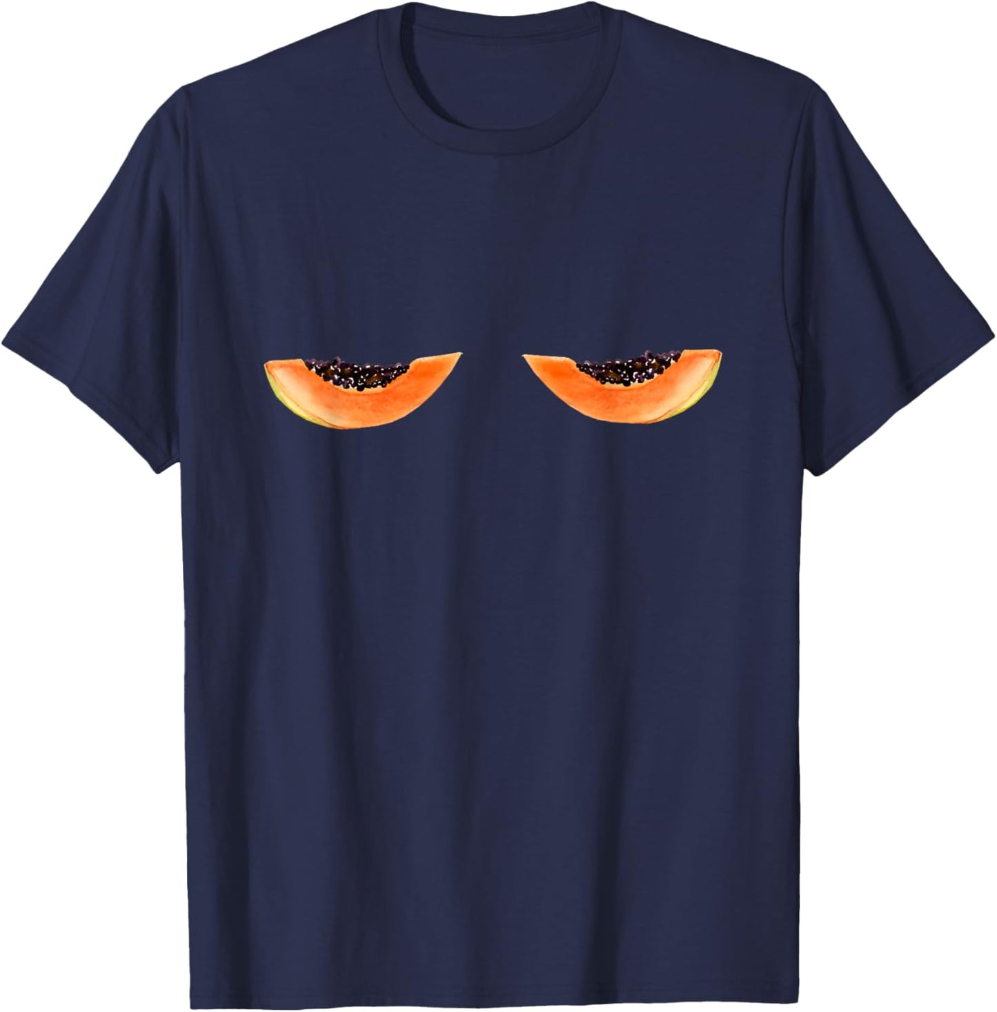 Funny papaya fruit graphic Y2K girl summer aesthetic T-Shirt - T-Shirt | Navy