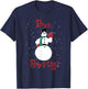 Free Frosty Snowman In Winter Snows White Xmas T-Shirt - T-Shirt | Navy