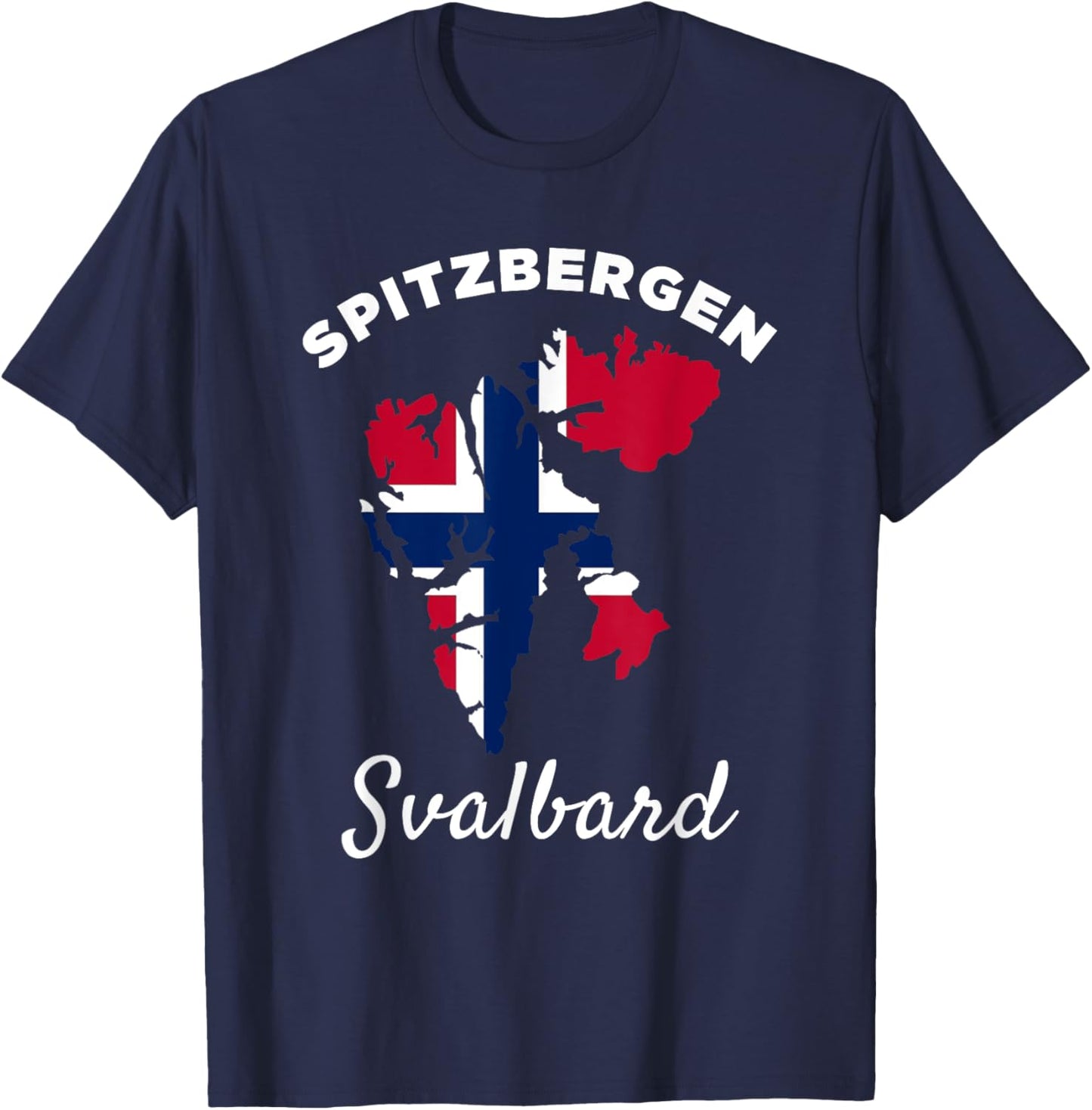 Spitsbergen Norway Flag Men Women Spitzbergen Svalbard T-Shirt - T-Shirt | Navy