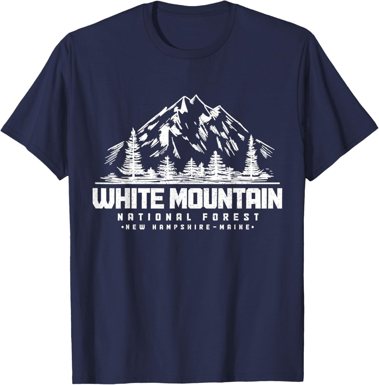 White Mountain National Forest, New Hampshire Maine Vintage T-Shirt - T-Shirt | Navy