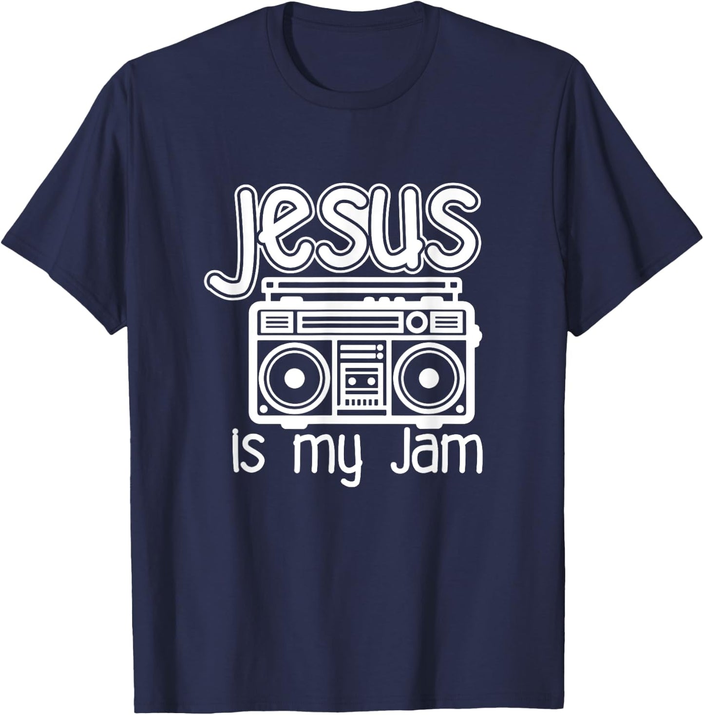 Christian Music Outfit Women Kids Jesus is my Jam T-Shirt - T-Shirt | Navy
