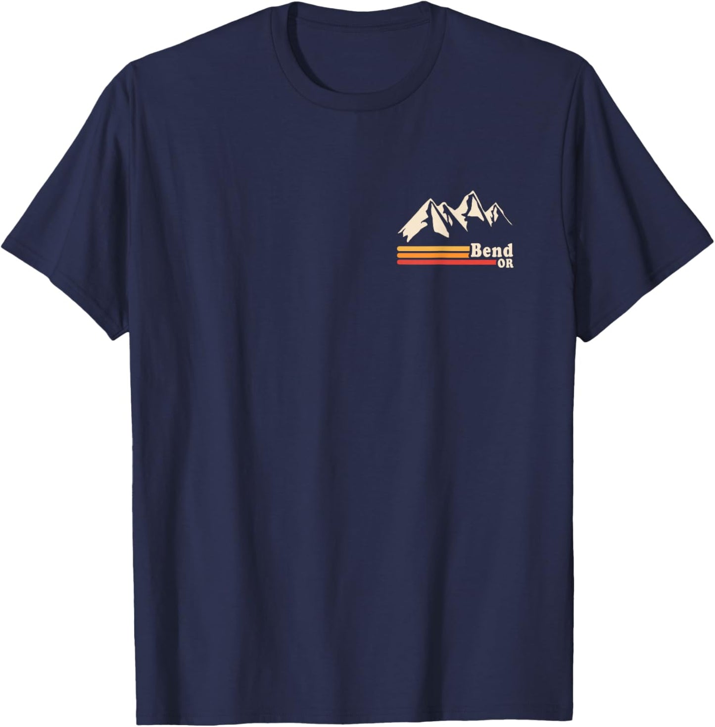 Retro Bend Oregon Mountains T-Shirt - T-Shirt | Navy
