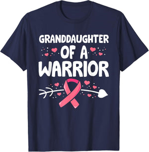 Granddaughter Of A Warrior Shirts, Breast Cancer Matching T-Shirt - T-Shirt | Navy