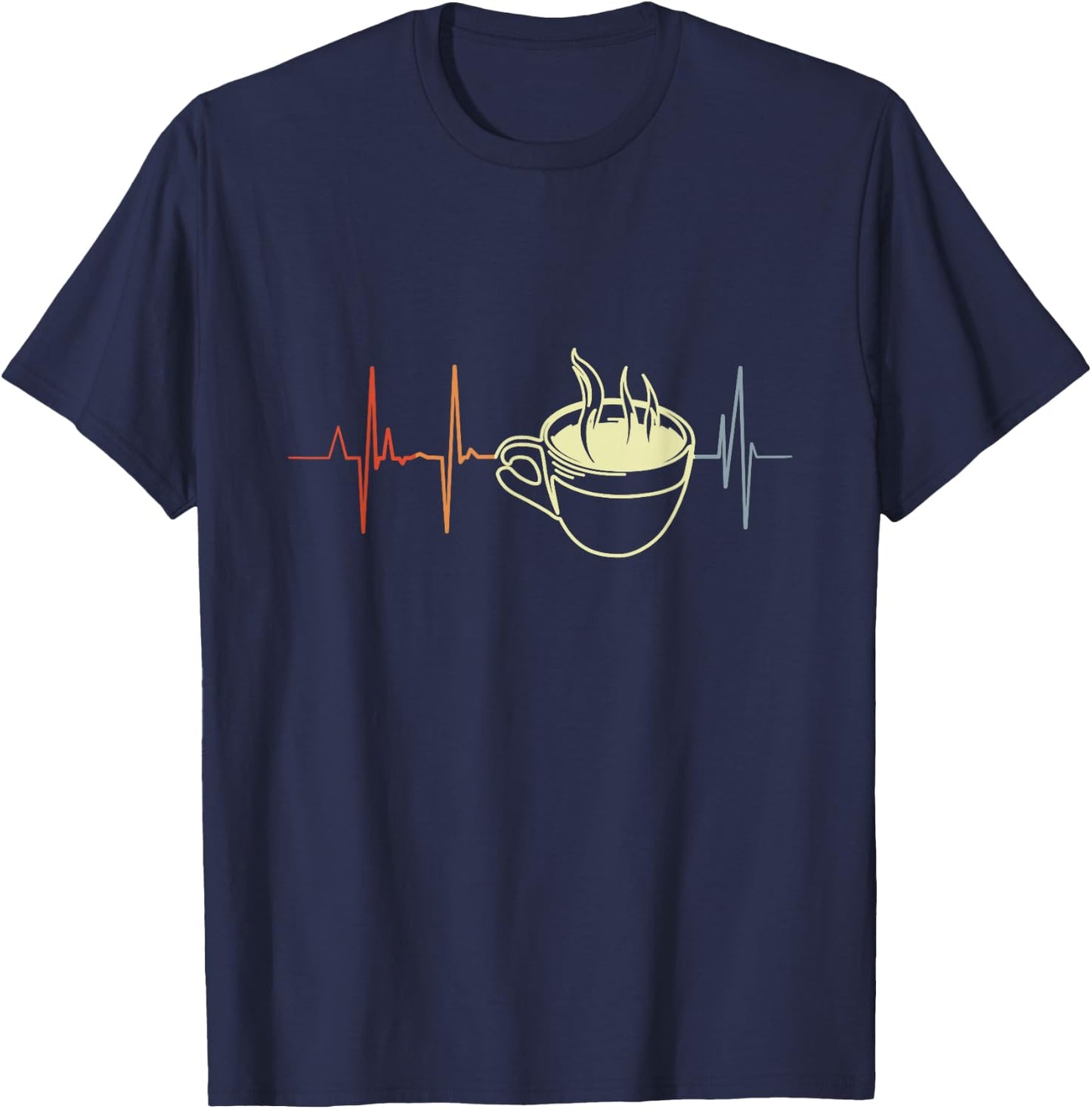 Heartbeat Coffee T-Shirt - T-Shirt | Navy