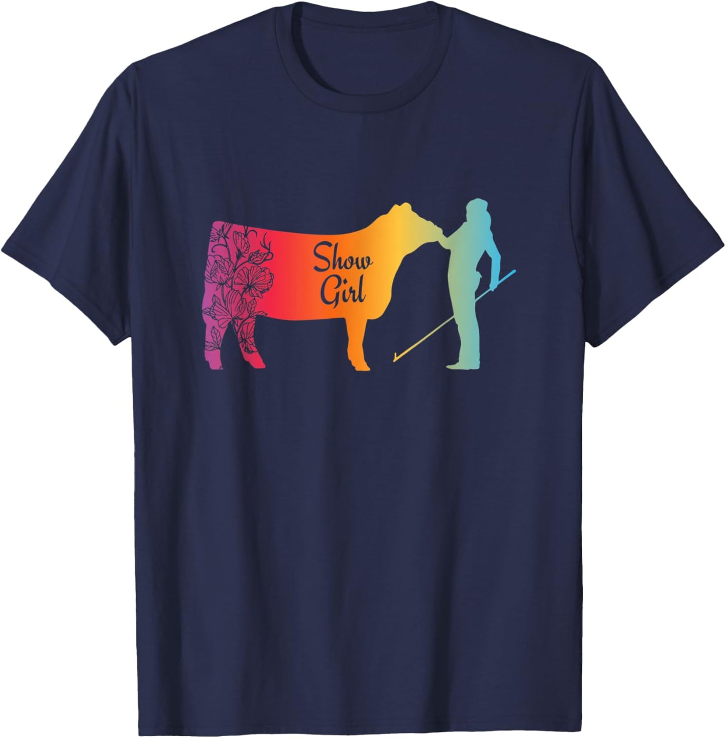 Show Girl - Fun Livestock Cattle Showing T-Shirt - T-Shirt | Navy