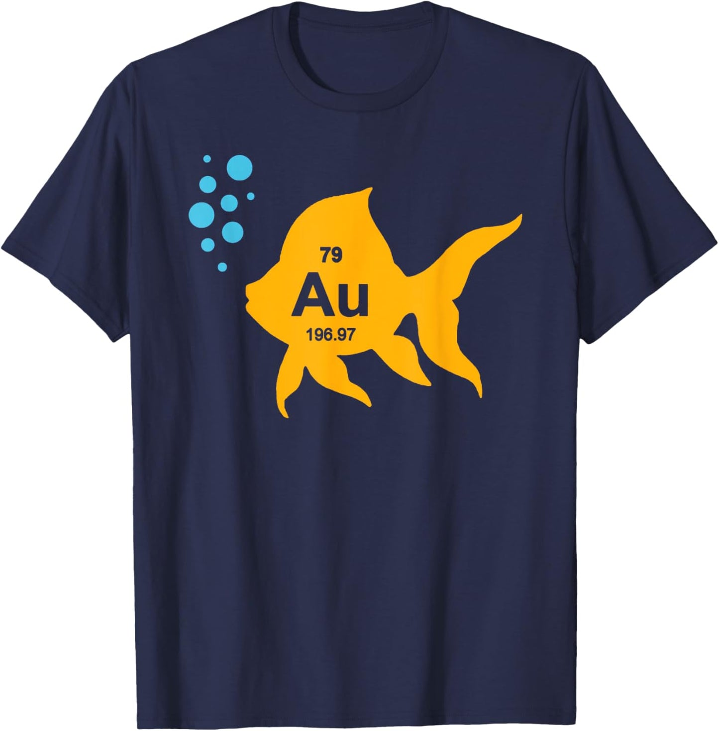 Funny Chemistry Periodic Table Elemental Gold Fish T-Shirt - T-Shirt | Navy