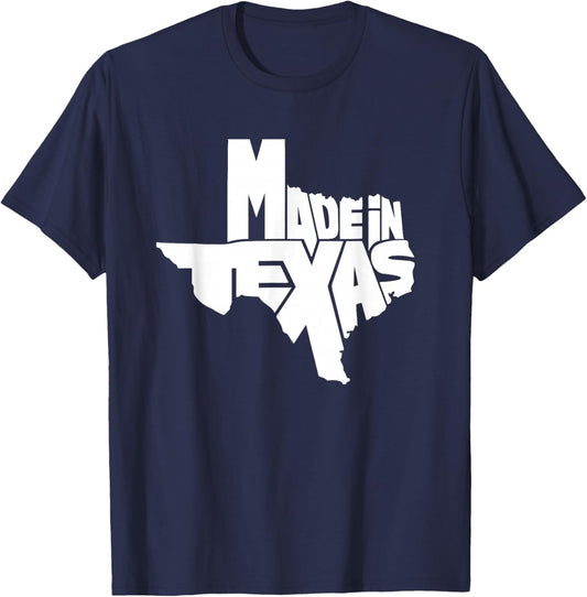 Texas Map - Made in Texas - Throwback Design - Classic T-Shirt - T-Shirt | Navy