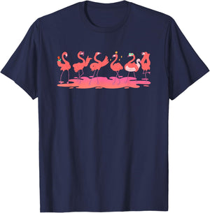 Funny Dancing Flamingo | Flamingos Party T-Shirt - T-Shirt | Navy