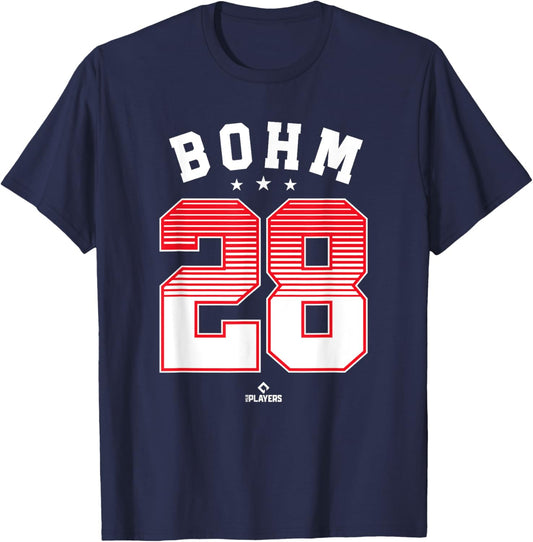 Alec Bohm 28 Philadelphia MLBPA T-Shirt - T-Shirt | Navy