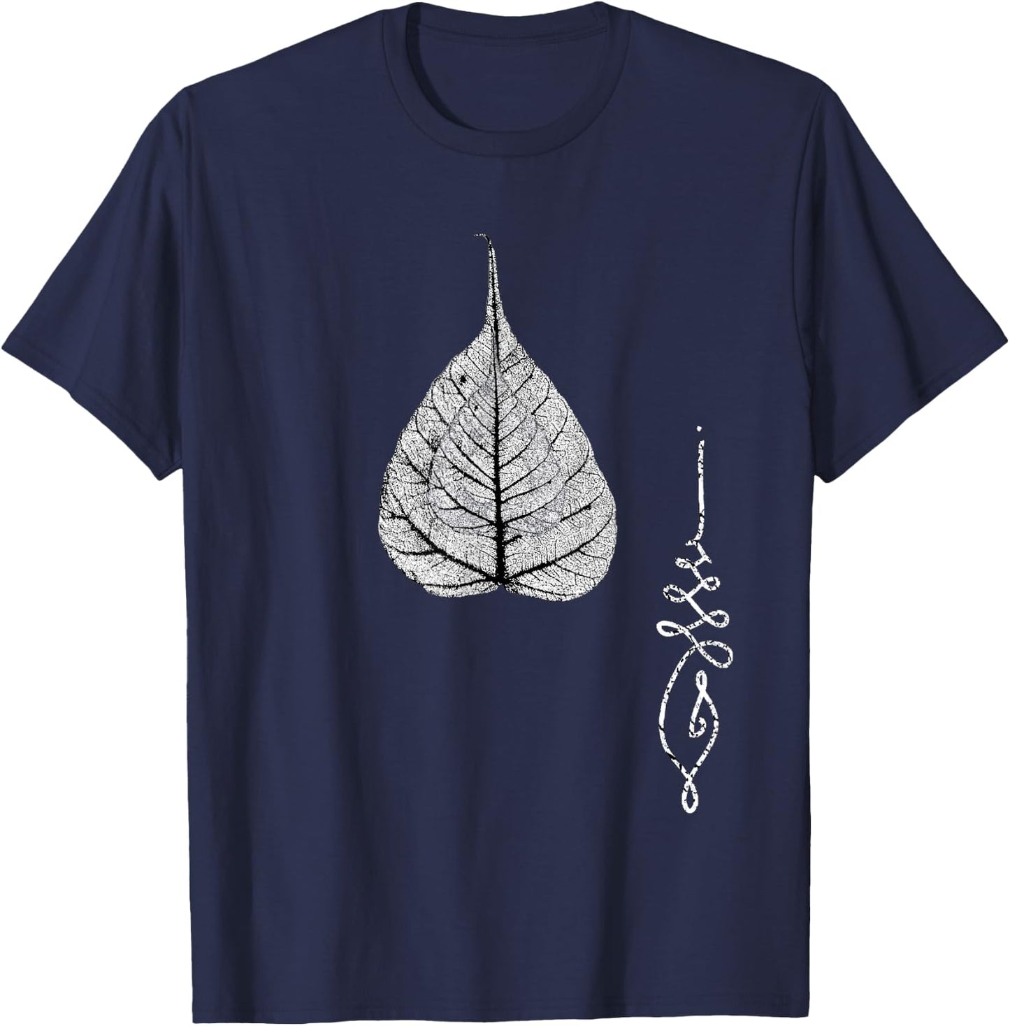Buddha Bohemian Meditation Bodhi Leaf Unalome T-Shirt - T-Shirt | Navy