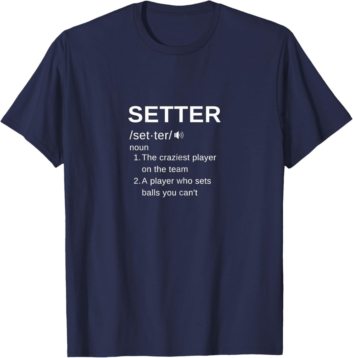 Funny Teen Girls Volleyball Setter Graphic T-Shirt - T-Shirt | Navy