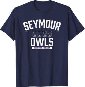 Seymour Owls Seymour, Indiana 2025 T-Shirt - T-Shirt | Navy