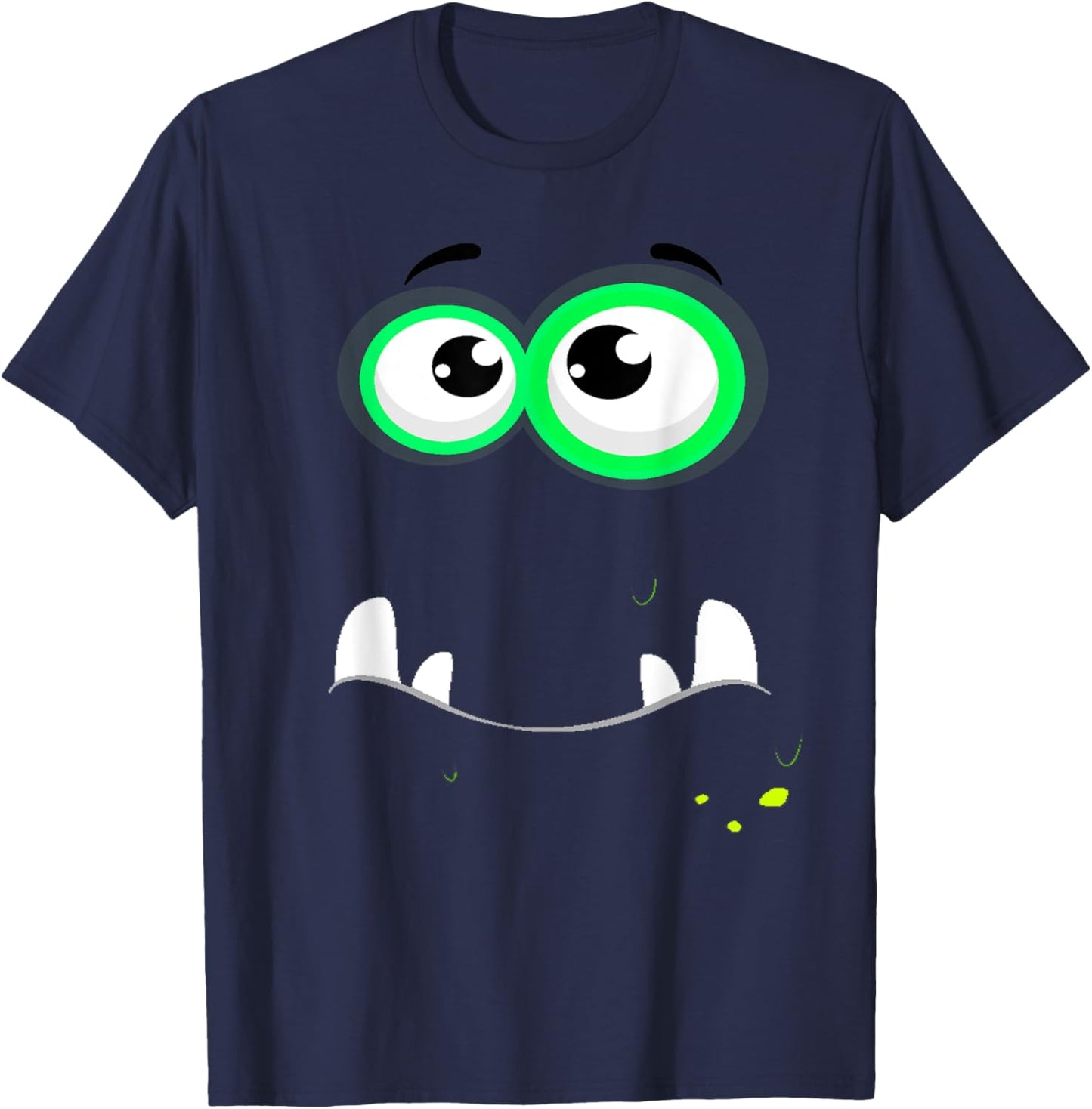 Funny Scary Monster Eyeball Face Easy Christma Costume Cute T-Shirt - T-Shirt | Navy