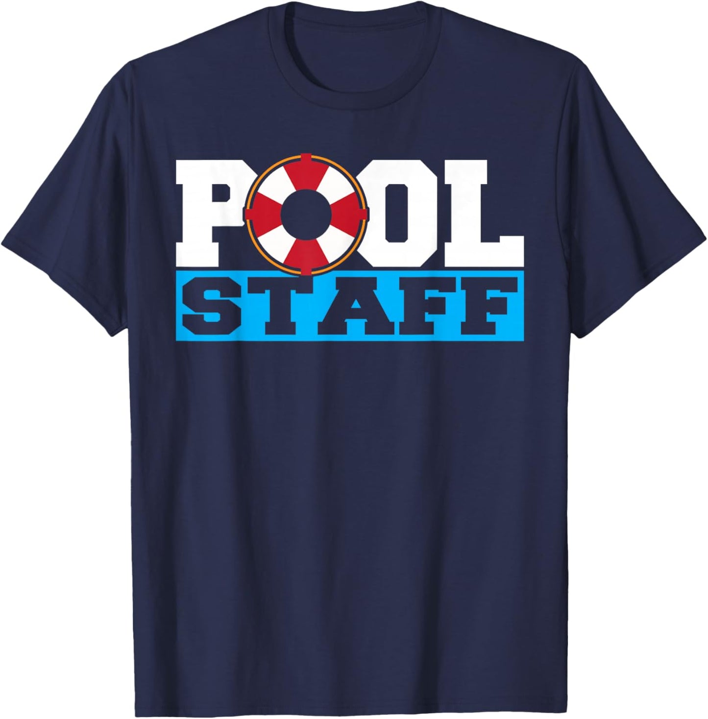 Pool Staff Kids Life Guard Boys Men Swimming Pool T-Shirt - T-Shirt | Navy