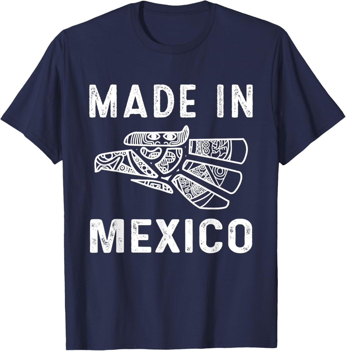 Mexico Vintage Mexican Flag Pride Hecho en Mexico Jersey T-Shirt - T-Shirt | Navy