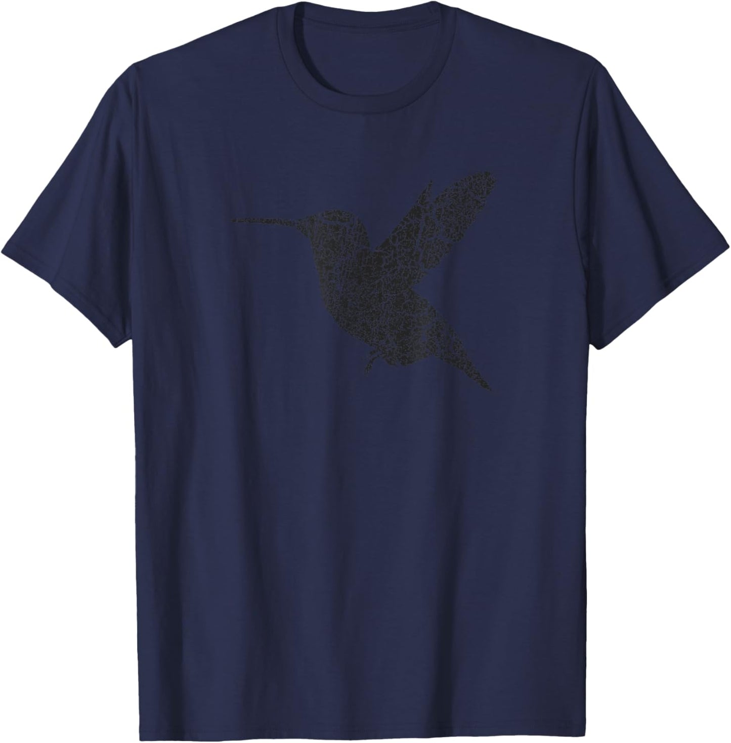 Hummingbird Distressed Print - Vintage Hummingbird T-Shirt - T-Shirt | Navy