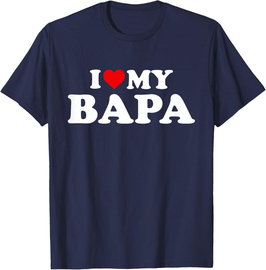 I Love My Bapa Design: Toddler, Boy, Girl, Youth, Baby T-Shirt - T-Shirt | Navy