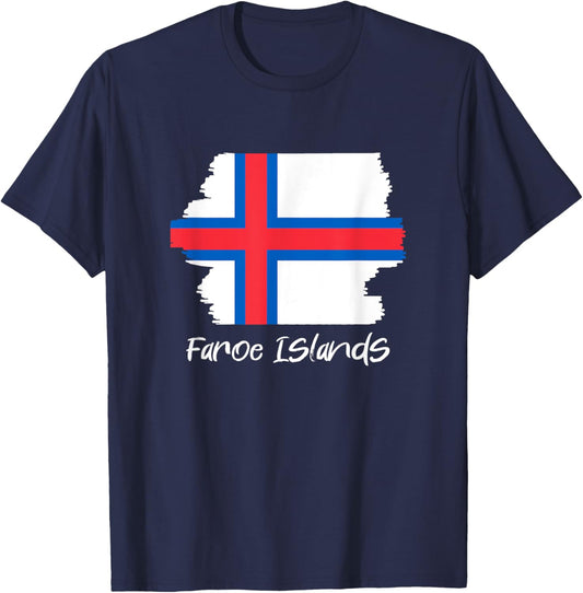 Färöische Flagge Färöer-Inseln Färöer T-Shirt - T-Shirt | Navy