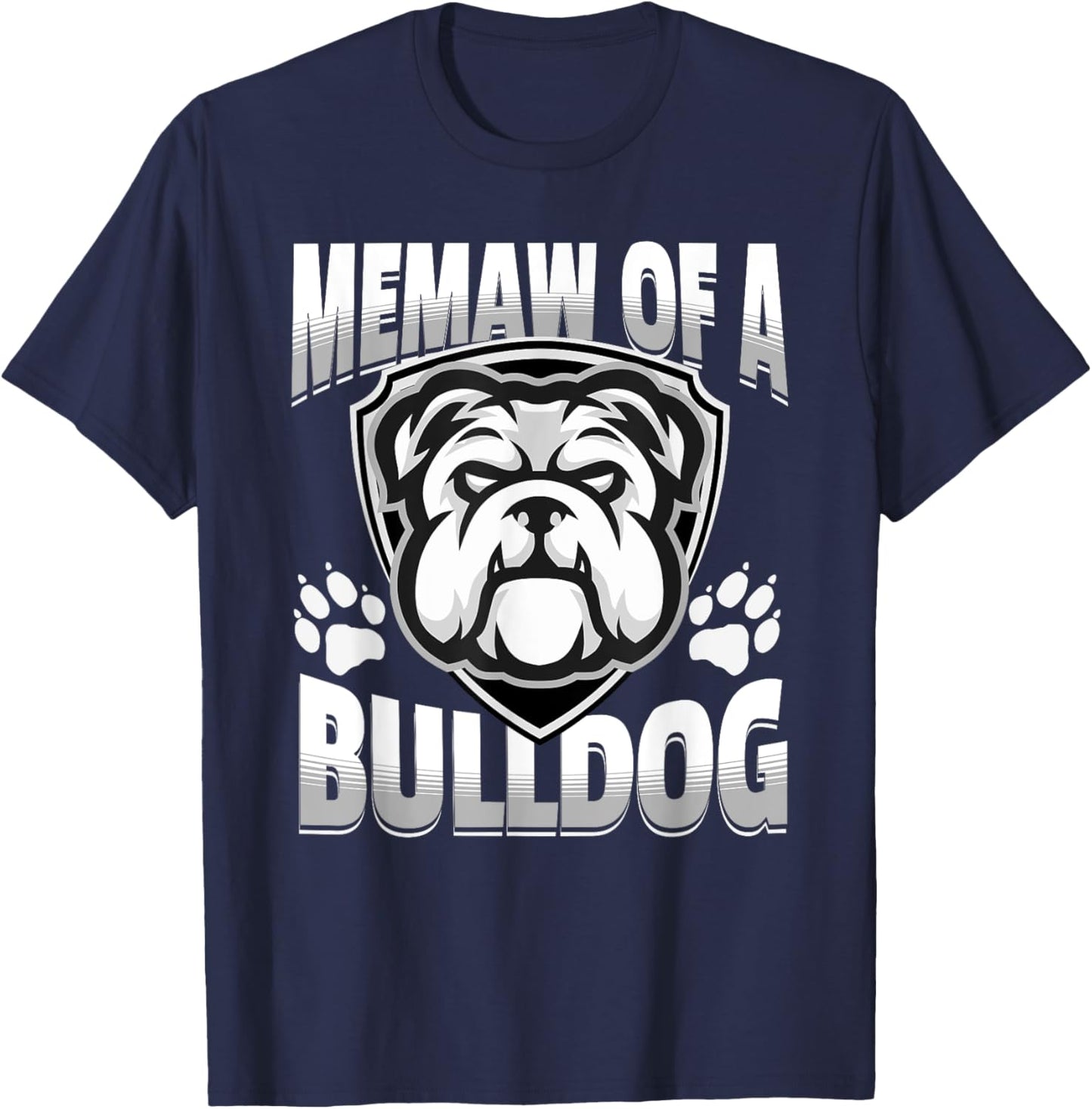 Memaw of a Bulldog Game Mascot Day - Matching Team Color Women Kids T-Shirt - T-Shirt | Navy