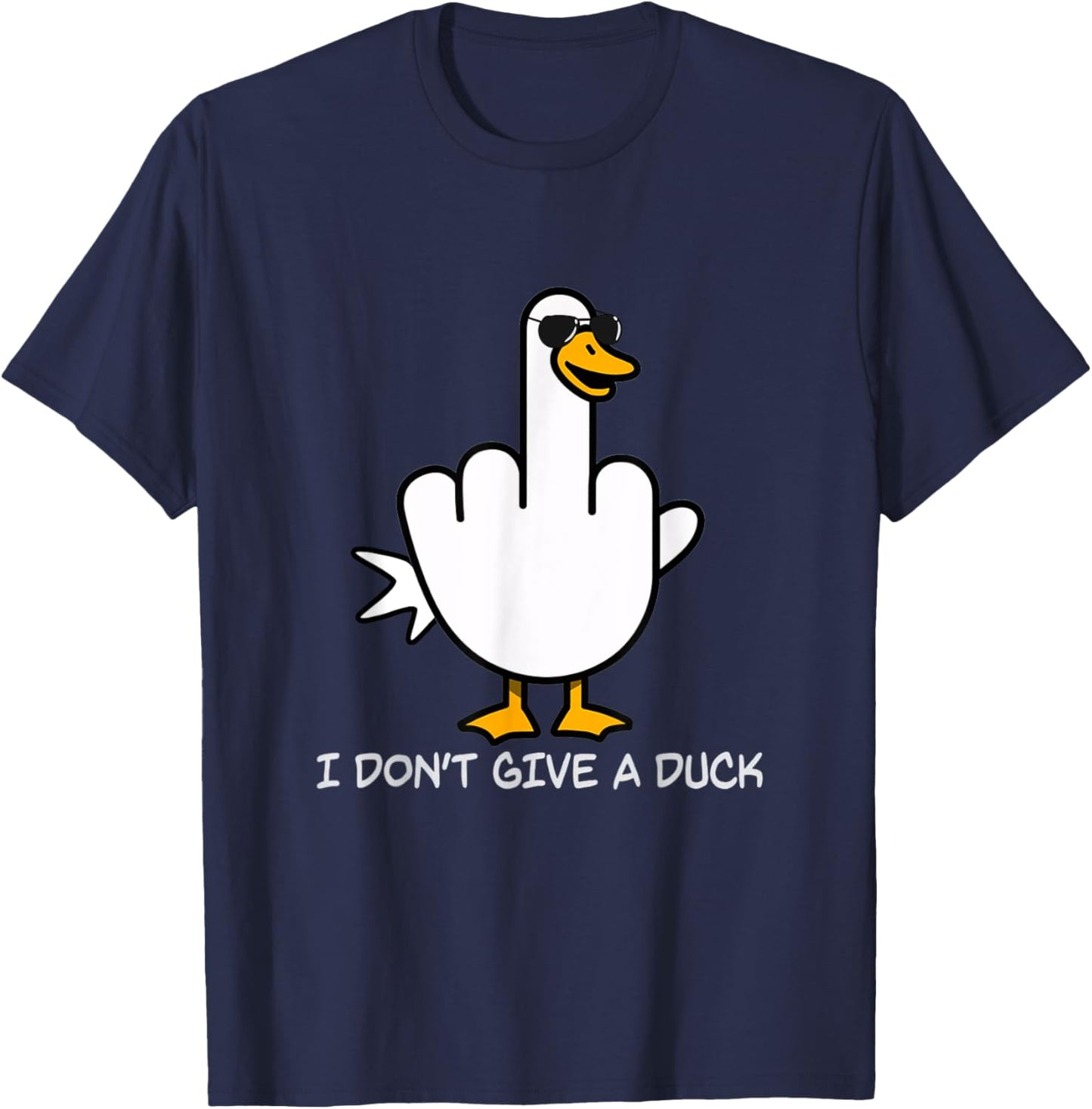 Duck You! Funny Duck With Middle Finger Saying T-Shirt - T-Shirt | Navy