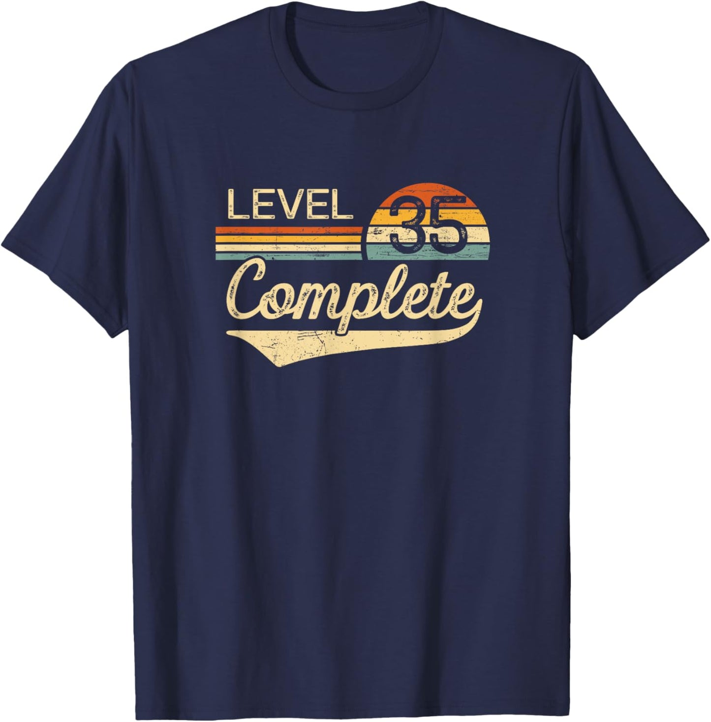 Level 35 Complete Vintage 35th Wedding Anniversary T-Shirt - T-Shirt | Navy