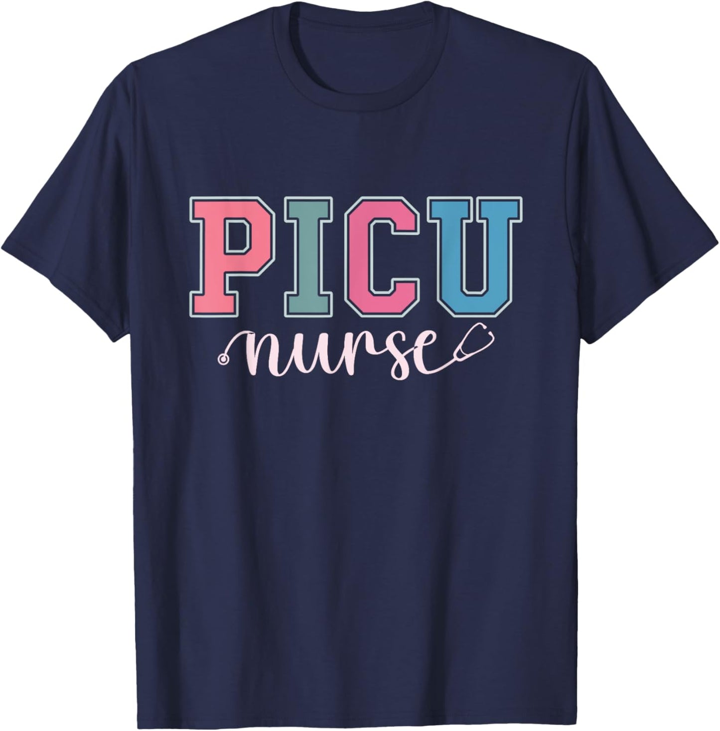 Cute PICU Nurse T-Shirt - T-Shirt | Navy