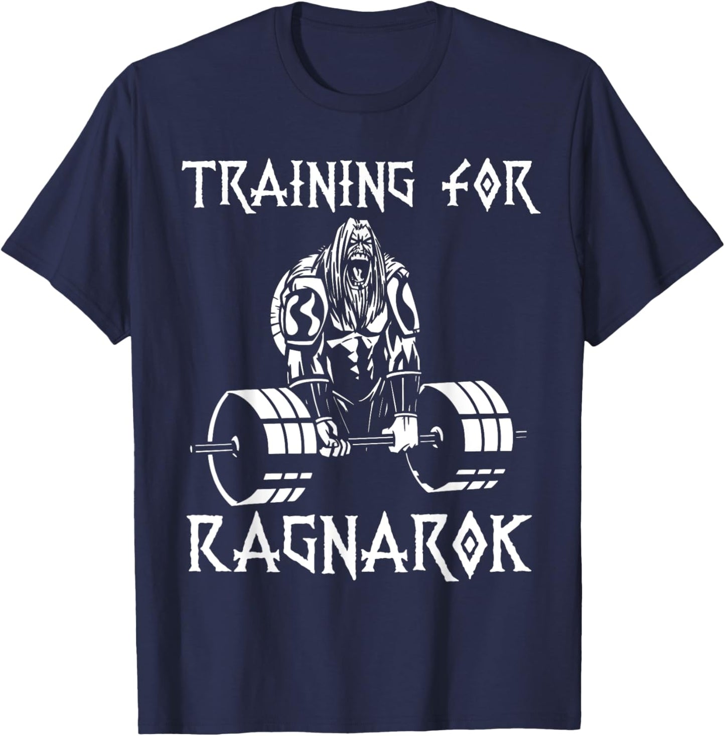 Vikings workout outfit deadlift nordic man gift T-Shirt - T-Shirt | Navy
