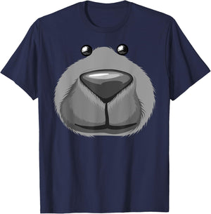 Cute Bear Face Costume Funny Halloween Teddy DIY Gift T-Shirt - T-Shirt | Navy