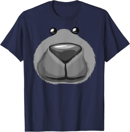 Cute Bear Face Costume Funny Halloween Teddy DIY Gift T-Shirt - T-Shirt | Navy