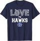 Hillsboro Hawks Logo Love My Team HS T-Shirt - T-Shirt | Navy