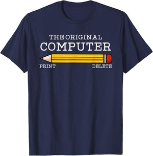 The Original Computer Funny Pencil IT Tech Support T-Shirt - T-Shirt | Navy
