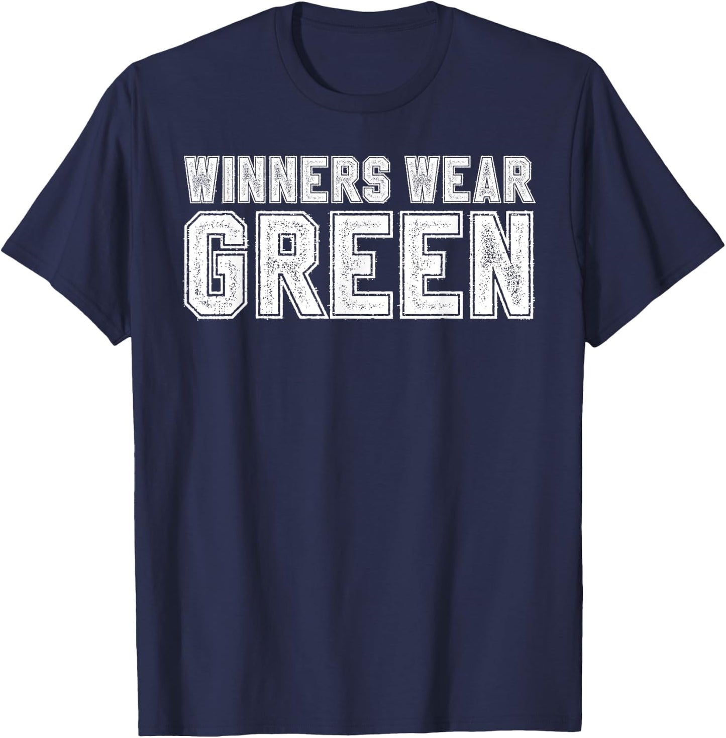 Winners Wear Green Color War Camp Team Game Competition T-Shirt - T-Shirt | Navy