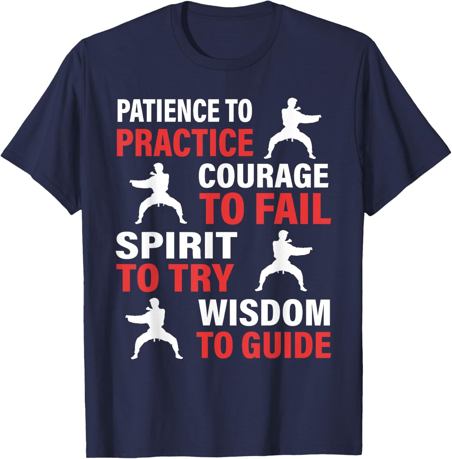 Karate Student Teacher Trainee Trainer Karateka Practitioner Men Women Girls Kids T-Shirt - T-Shirt | Navy