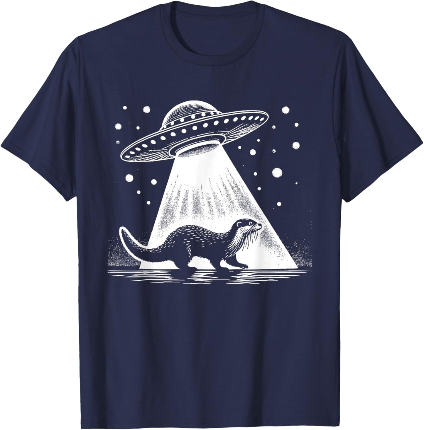 Otter Dad Mom Lover - Funny Alien UFO T-Shirt - T-Shirt | Navy