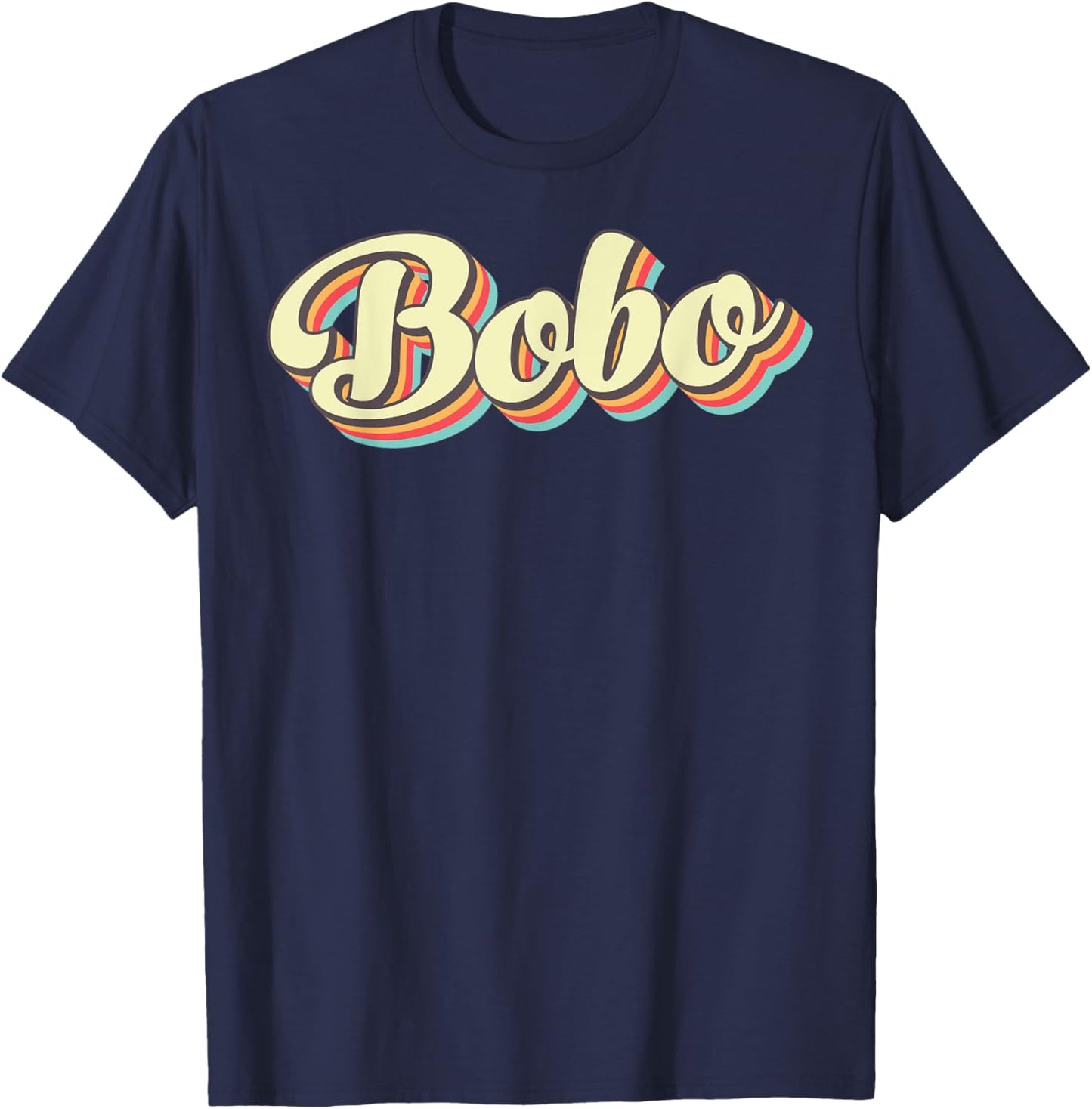 Bobo Retro Art Baseball Schrift Vintage T-Shirt - T-Shirt | Navy