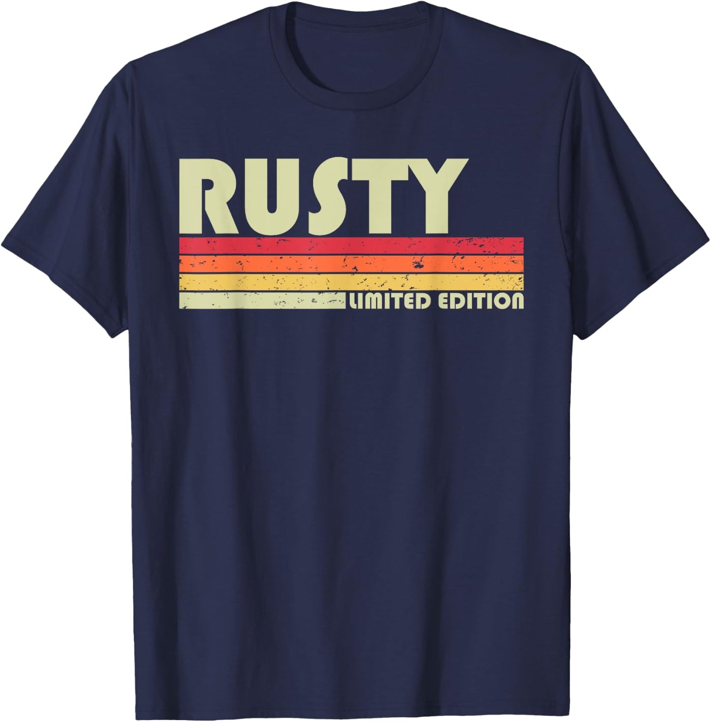 RUSTY Gift Name Personalized Funny Retro Vintage Birthday T-Shirt - T-Shirt | Navy