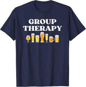 Funny Group Therapy Craft Beer T-Shirt - T-Shirt | Navy