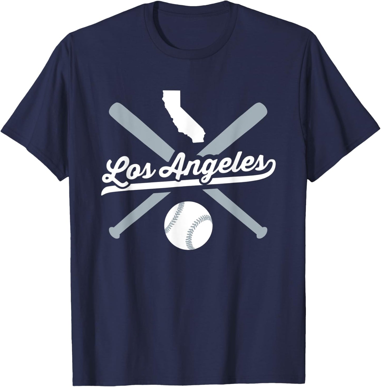 Los Angeles Baseball Vintage California Pride Love City T-Shirt - T-Shirt | Navy