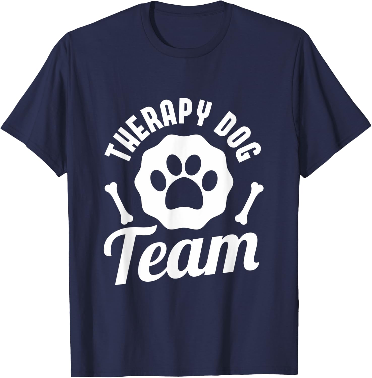 Therapy Dog Team | For Team Visits To School & Library T-Shirt - T-Shirt | Navy