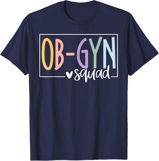 Retro OBGYN Squad Obstetrician Gynecologist Nurse OB GYN T-Shirt - T-Shirt | Navy