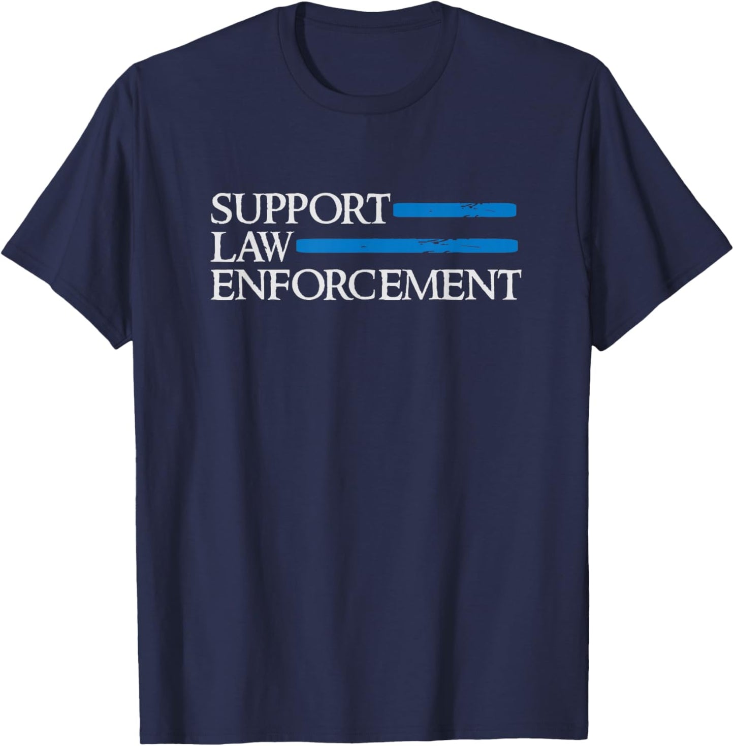 Support Law Enforcement Blue Police Line Lives Matter T-Shirt - T-Shirt | Navy